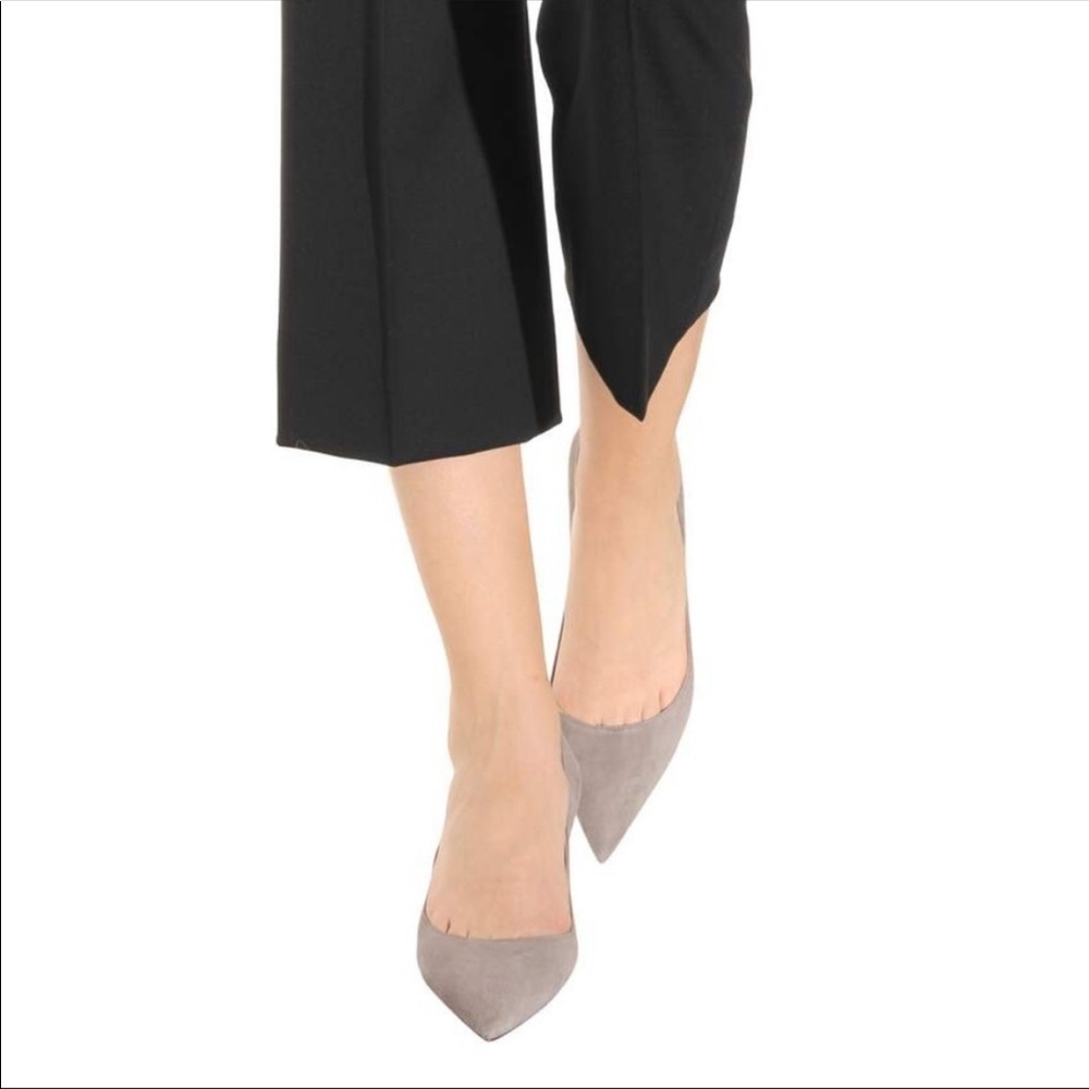 Prada Gray Suede Kitten Heel Pointed Pumps